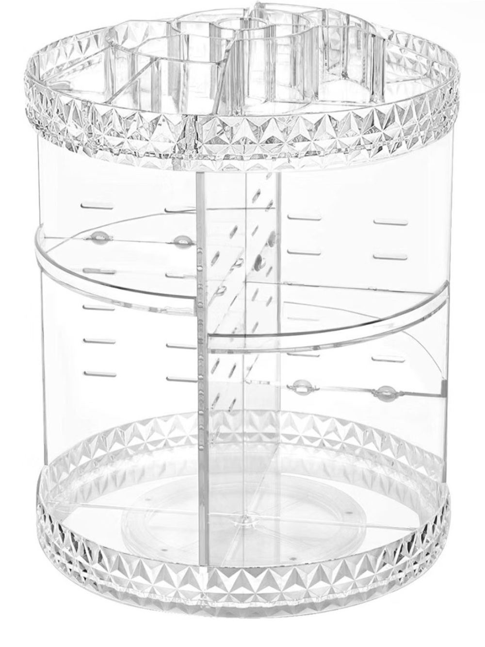 Clear Rotating Acrylic Makeup Organizer - 360° Cosmetic Storage